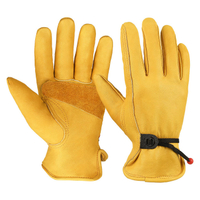 奧哲勞保手套頭層皮牛皮舒適柔軟耐磨勞動手套花園工地用的手套「新年特惠」