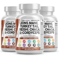 Clean Nutraceuticals Lions Mane 20in1 Mushroom with Turkey Tail Reishi Cordyceps Chaga Maitake Meshi