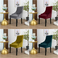 Modern Dining Chair Cover High Back Sloping Armchair Cover Stretch Accent Chair Covers Seat Slipcover Office Hotel Home Party