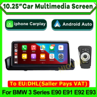 10.25 Inch Wireless Apple CarPlay Android Auto Car Multimedia For BMW 3 Series E90 E91 E92 E93 2005-2012 Head Unit Touch Screen