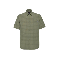 【Mammut 長毛象官方直營】Lenni Shirt AF Men 機能短袖格紋襯衫 男款 沼澤綠/深沼澤綠 #1015-01660