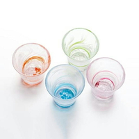 日本津輕琉璃 手作水渦飲料杯(三色) 手作玻璃杯 水杯 酒杯 Highball杯 300ml 日本製 手工製