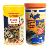 【Sera 德國】肉食甜甜圈+JBL烏龜主食Agil 1L×2 澤龜.水龜.烏龜飼料(兩棲爬蟲主食飼料 S18221+Agil)