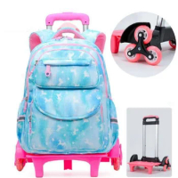 kids School Bag with Wheels School Rolling Backpack Trolley Bags for Girls Removable Wheels Rolling bookbag school trolley bags