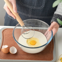 不銹鋼線圈打蛋器面糊攪拌器木柄面丹麥團攪拌棒家用廚房烘焙工具