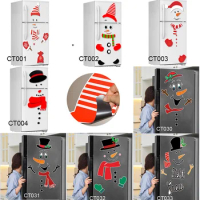 Magnetism Christmas Refrigerator Sticker Decor,Removable Door Stickers for Window Door Refrigerator Christmas Snowman Door Cling