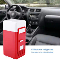 USB Mini Fridge Refrigerator with LED Light Fridge Beverage Cooling and Warming Fridge Mini Car Fridge