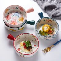 日式早餐碗泡面碗芝士帶柄餐具陶瓷沙拉碗家用烘焙焗飯碗烤箱專用