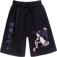 2023 newSweatpants Men's Anime Demon Slayer Shinobu Kocho Print Shorts Unisex Casual Fitness Loose Short Pants Summer Beach Five Pants