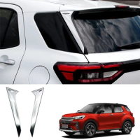 Car Chrome Silver Rear Window Side Spoiler Canards Splitter For Perodua ATIVA 2021+ Windshield Trim Sticker