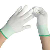 pu塗指手套塗掌塗層膠薄款白色尼龍透氣耐磨防護手套勞保手套工作