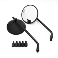 For cf moto Piaggio zip Yamaha Xmax Mt03 Mt07 Mt09 cb650r Vespa Black Motorcycle Rearview Mirrors Cafe Racer Side Mirrors 10MM