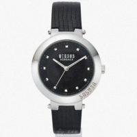 【VERSUS】VERSUS凡賽斯女錶型號VV00321(黑色錶面銀錶殼深黑色真皮皮革錶帶款)