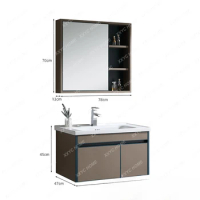 Bathroom Cabinet Assembled Cabinet Wall-Mounted Wash Basin Stone Plate Basin Mirror Cabinet Storage Cabinet Wash Basin