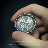 Metal EDC Toy Stainless Steel Snap Coin Hand Toy Fingertip Spinner Stress-Relief Black Technology Pu