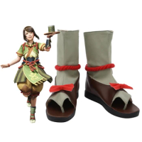 Monster Hunter Rise Yomogi Cosplay Boots Green Shoes Custom Made for Unisex