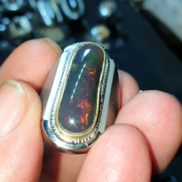 cincin batu kalimaya black opal banten