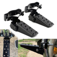 Retro Motorcycle Clamp-on Steel Side Axle Foldable Foot Step Pegs bike Folding Pedal Footrest Footpeg Universal