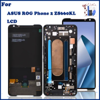 Original New For ASUS ROG Phone 2 Phone2 ZS660KL AMOLED LCD Display Screen+Touch Panel Digitizer Assembly Repairs With Frame