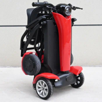 cheap long range mini mobility 4 wheel elderly handicap automatic folding electric scooter bike with basket