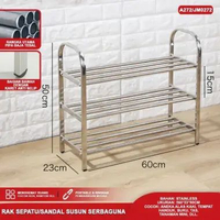 Rak Sepatu Susun Stainless Rak Warna Tempat Sandal Sepatu Rak Susun Kuat Multifungsi Kapasitas Besar