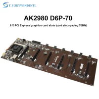 AK2980 Mining Motherboard 70MM 6 GPU BTC ETH Miner MB For RTX3080 RTX3090 GPU Motherboard With CPU