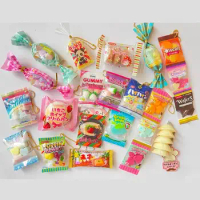 Mini Squishy Food Soft Cute Tiny Bread Gummy Bear Candy Bean Mochi Toy Squeeze Capsule Toy Creative Toy Stress Relax Keychain