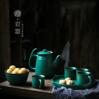 日式茶具套裝輕奢陶瓷茶壺茶杯水壺家用客廳大號復古泡茶壺大容量