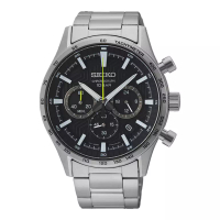 Seiko Jam Tangan Pria Seiko Chronograph SSB413P1 Discover More Black Dial Stainless Steel Strap
