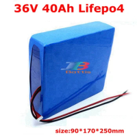 waterproof 36V 40AH Lifepo4 lithium battery BMS for 2000W scooter bike Tricycle golf cart Backup power supply +5A charger