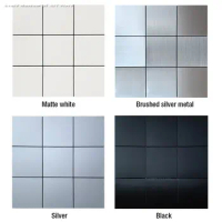 3D Metal Mosaic Wall Panel Self-adhesive 3D Mirror Wall Sticker Ceramic Tile Vinyl Bathroom Kitchen Toilet Room TV Wall Covering