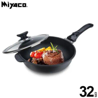 【米雅可Miyaco】 陶瓷不沾深型平底鍋 32cm (附蓋)