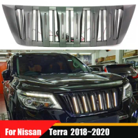 Front Racing Air Intake Grille With LED Light Grill Cover Fit Exterior Car Grills Accessories For Nissan Terra 2018~2020