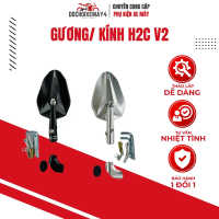 Gương Chiếu Hậu H-View Kiểu H2C V2 Nhôm CNC Gắn Mọi Dòng Xe Giá 1 Chiếc