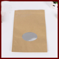 13*20+4cm 10pcs Kraft Paper Ziplock Window Bag For Gift/tea/candy/jewelry/bread Packaging Paper Food Bag Diy Jewelry Display