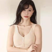 Women's Mastectomy bra front button cotton band prosthetic pocket shape81116