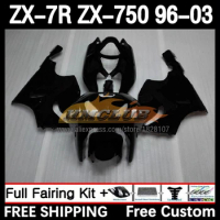 Body Kit For KAWASAKI NINJA ZX-7R ZX-750 96 97 98 99 129No.7 ZX 7R 750 7 R ZX750 ZX7R 2000 2001 2002 2003 Fairing Matte black