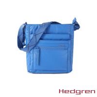 【Hedgren】INNER CITY系列 RFID防盜 四層收納 方形側背包(摺紋藍)