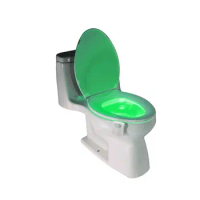 Smart PIR Motion Sensor Night Lamp Waterproof Human Sensing Toilet Induction Light Colorful Projection Lamp Bathroom Decoration