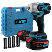 KM Professional Cordless Power Wrenches Electric Brushless Wrench 18V Impact Wrench Heavy Duty