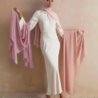 Women Chiffon Hijab Shawl Good Stitching Soft Georgette Hijabs Malaysia Chiffon Hijabs Shawls Headband Muslim Borong Tudung
