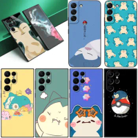 Snorlax Pokemon Phone Case For Samsung Galaxy S23 S22 S21 Ultra S20 FE 5G S10E S10 Lite S8 S9 Plus S7 Edge Black Cover