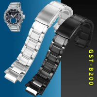 Stainless Steel Bracelet for Casio G-SHOCK Watch strap 5608 GST-B200 Precision Steel Watch Chain Quick Release wristband 16mm