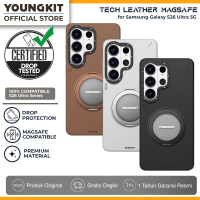 Premium Youngkit Tech Leather Magsafe Case Compatible For Samsung Galaxy S26 Ultra 5G - Casing