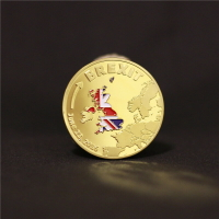 2016年英國脫離歐盟紀念章鍍金幣收藏紀念徽章脫歐公投紀念品周年