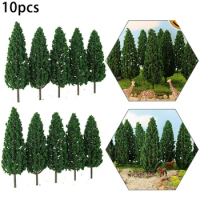 10pcs Sand Table Model Tree Pine Deep Green Tree-15cm SL-16059 For O G Scale Railway Layout Yard-Garden Sand Table Supplies