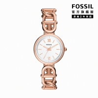 FOSSIL Carlie 復古風尚手鍊式女錶 玫瑰金色不鏽鋼鍊帶 30MM ES5273