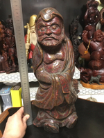 日本回流木雕擺飾，百年老達摩木雕，純手工一木雕，包漿爆老，近
