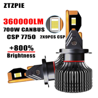 ZTZPIE รถยนต์ LED ไฟหน้า H7 C An BUS H4 H1 H8 H11 HB4 9005 9006 9012 6000พัน700วัตต์3LM CSP 7750ชิปไฟตัดหมอกท่อทองแดง