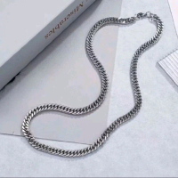kalung TiTanium pria model Rantai kalung pria anti karat kalung titanium cowok model Rantai rapat